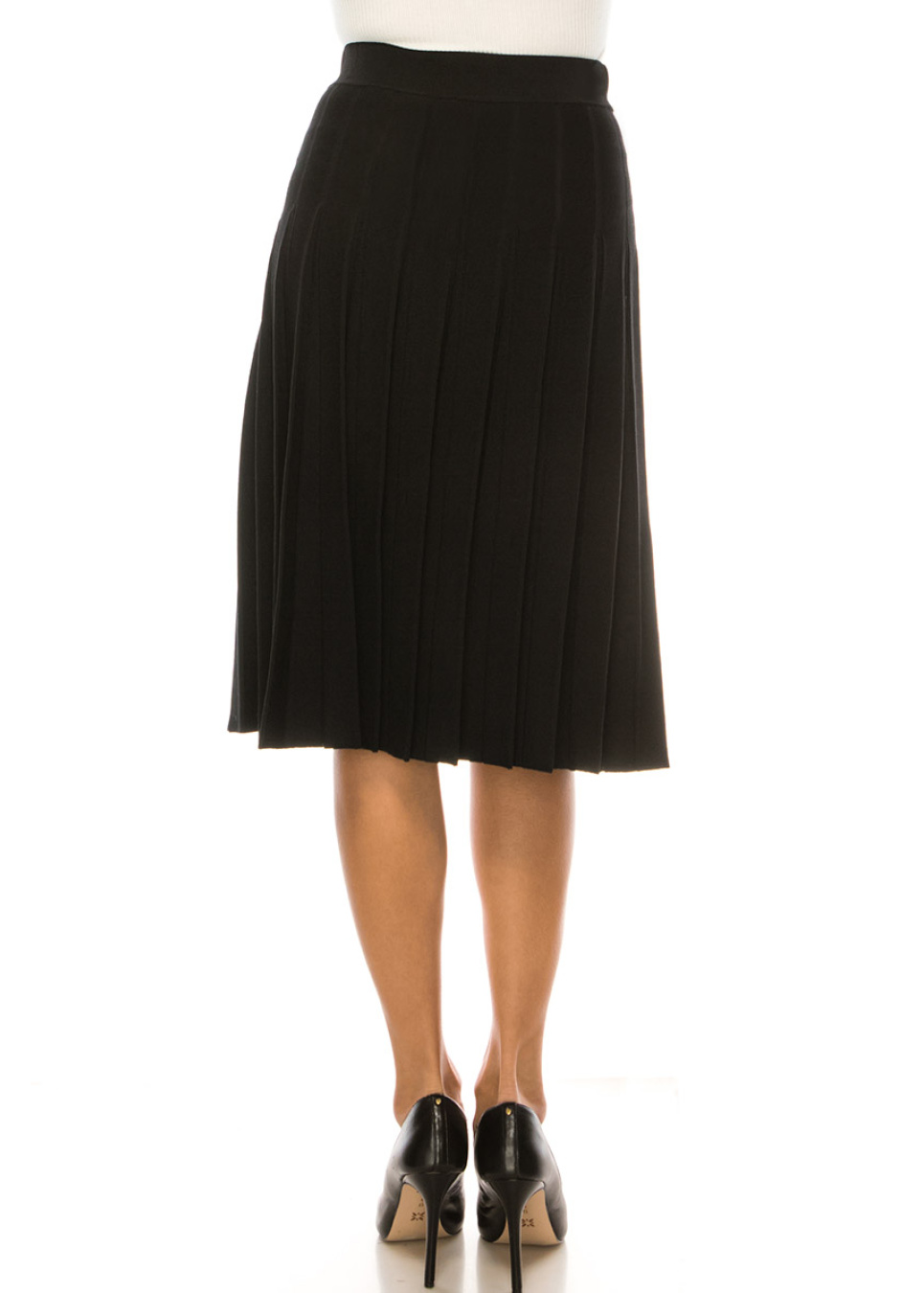 Fixed Box Pleated Skirt in Black | Modest Women Clothing - YAL New